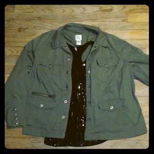 Army green womens utility style jacket size 22